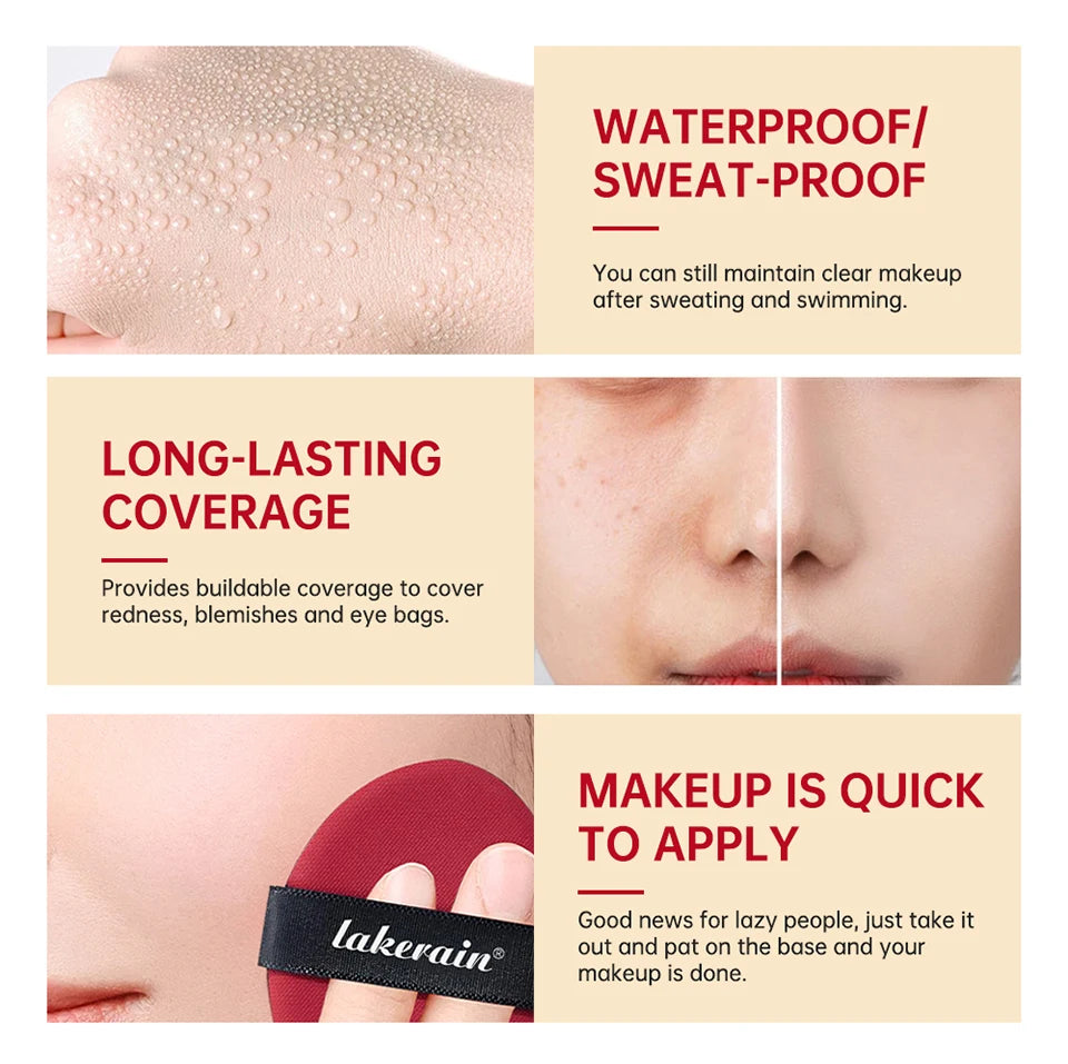 BeautyByOla – Sunscreen Cushion Foundation, Full Coverage, Waterproof & Long-Lasting Concealer Makeup