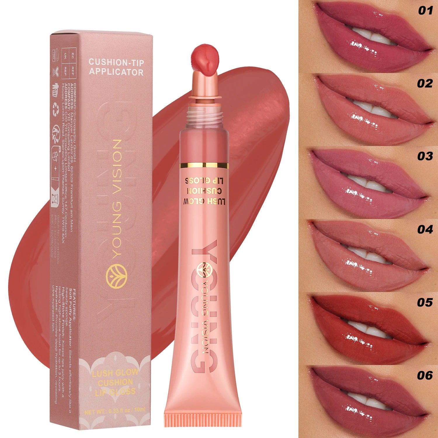 YOUNG VISION 6-Color Liquid Brightening Lip Gloss Moisturizing – BeautyByOla