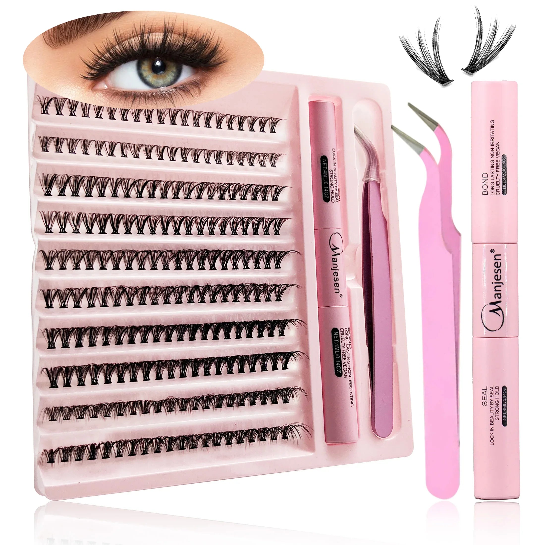DIY Eyelash Extension Kit 200PCS Clusters with Glue & Tools – BeautyByOla