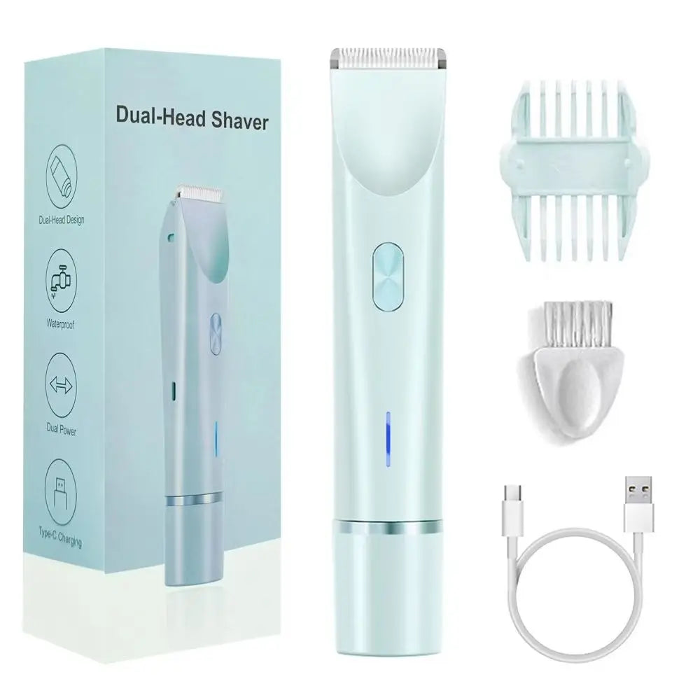 BeautyByOla – 2025 Waterproof Rechargeable Electric Shaver, Mini 2-in-1 Bikini & Body Hair Trimmer, Double-Headed Epilator