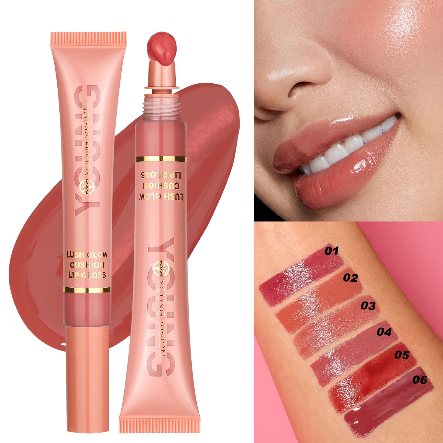 YOUNG VISION 6-Color Liquid Brightening Lip Gloss Moisturizing – BeautyByOla