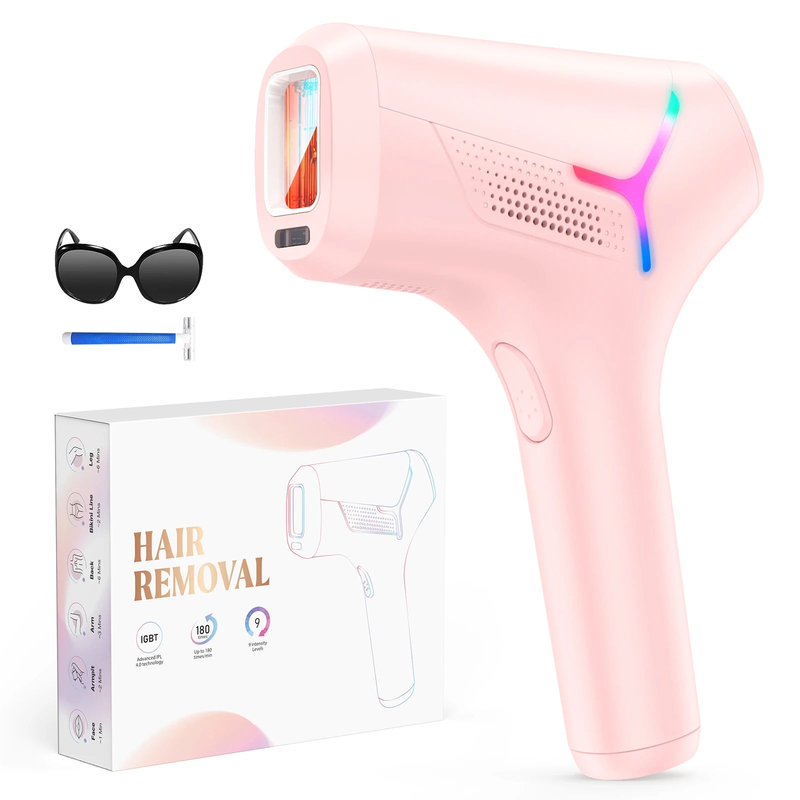BeautyByOla – 990000 Flashes IPL Laser Hair Removal, Painless Permanent Hair Removal for Women & Men, Body, Bikini & Face
