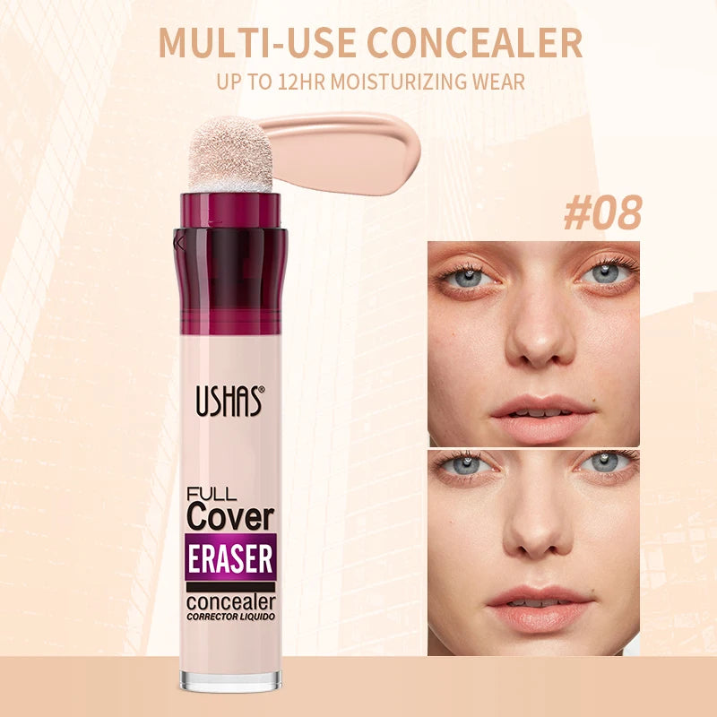 USHAS 12-Color Liquid Concealer with Rotating Sponge Head – BeautyByOla