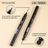 BeautyByOla – 7-Style Eyeliner Stamp Pen, Red & Black Double-Ended Liquid Eyeliner, Fast-Drying & Waterproof
