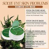 BeautyByOla – 60pcs Seaweed Hyaluronic Acid Eye Mask, Collagen Eye Patches for Dark Circles & Facial Care