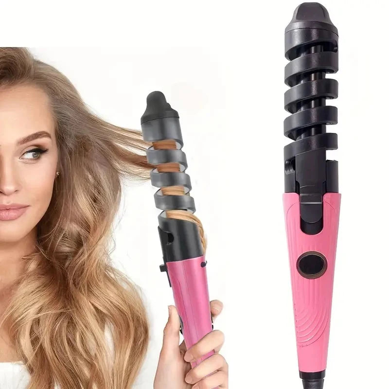 BeautyByOla – Portable Spiral Anti-Scald Curling Iron, Electric Hair Curler Wand, Ideal Gift for Women