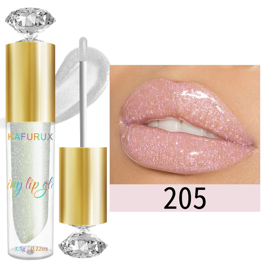BeautyByOla – 9-Color Moisturizing Diamond Shimmer Lip Gloss, Sparkling Glitter Liquid Lipstick & Pearl Lip Shine