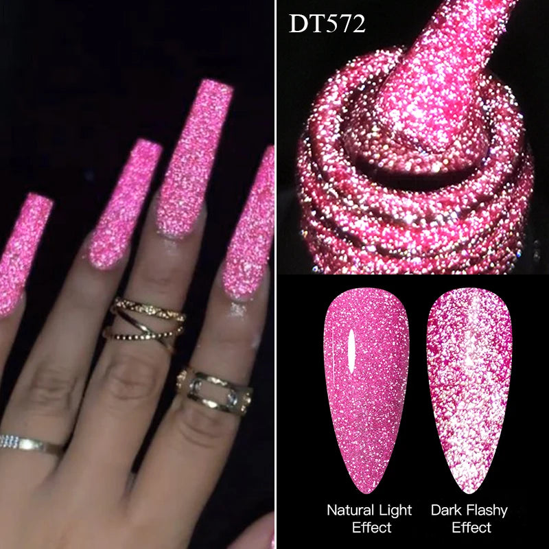 MEET ACROSS 7ml Pink Reflective Gel Nail Polish UV LED – BeautyByOla