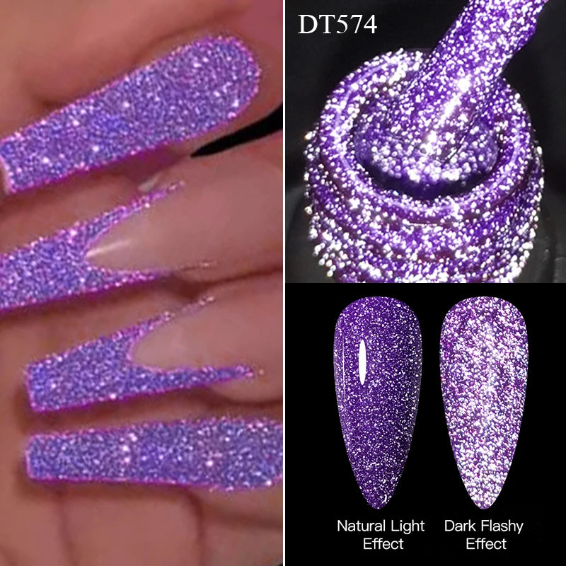 MEET ACROSS 7ml Pink Reflective Gel Nail Polish UV LED – BeautyByOla