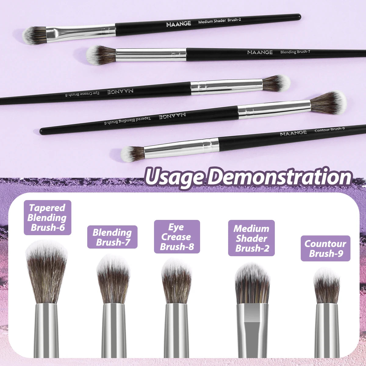 MAANGE 5PCS Detail Makeup Brush Kit Soft Bristles – BeautyByOla