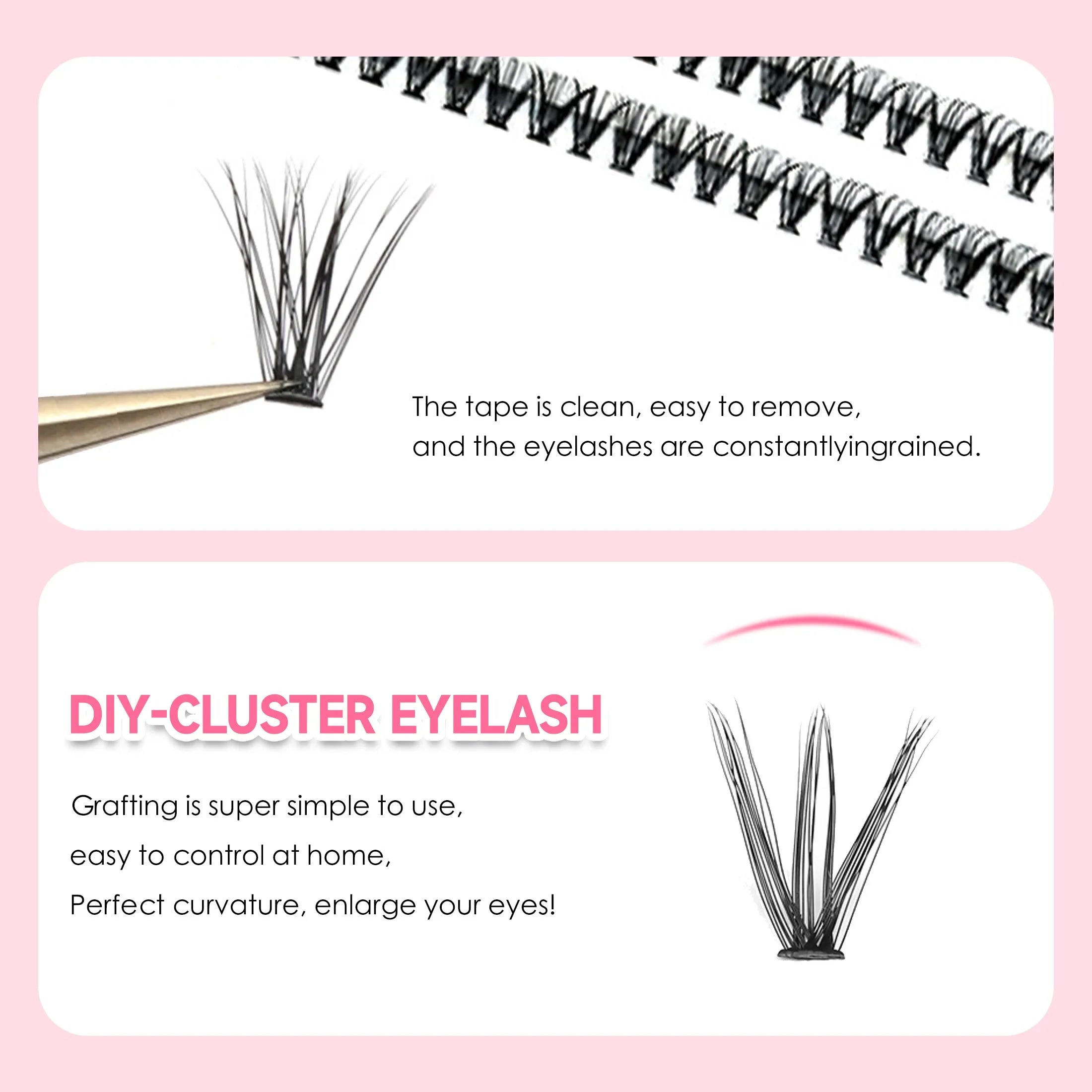 DIY Eyelash Extension Kit 200PCS Clusters with Glue & Tools – BeautyByOla