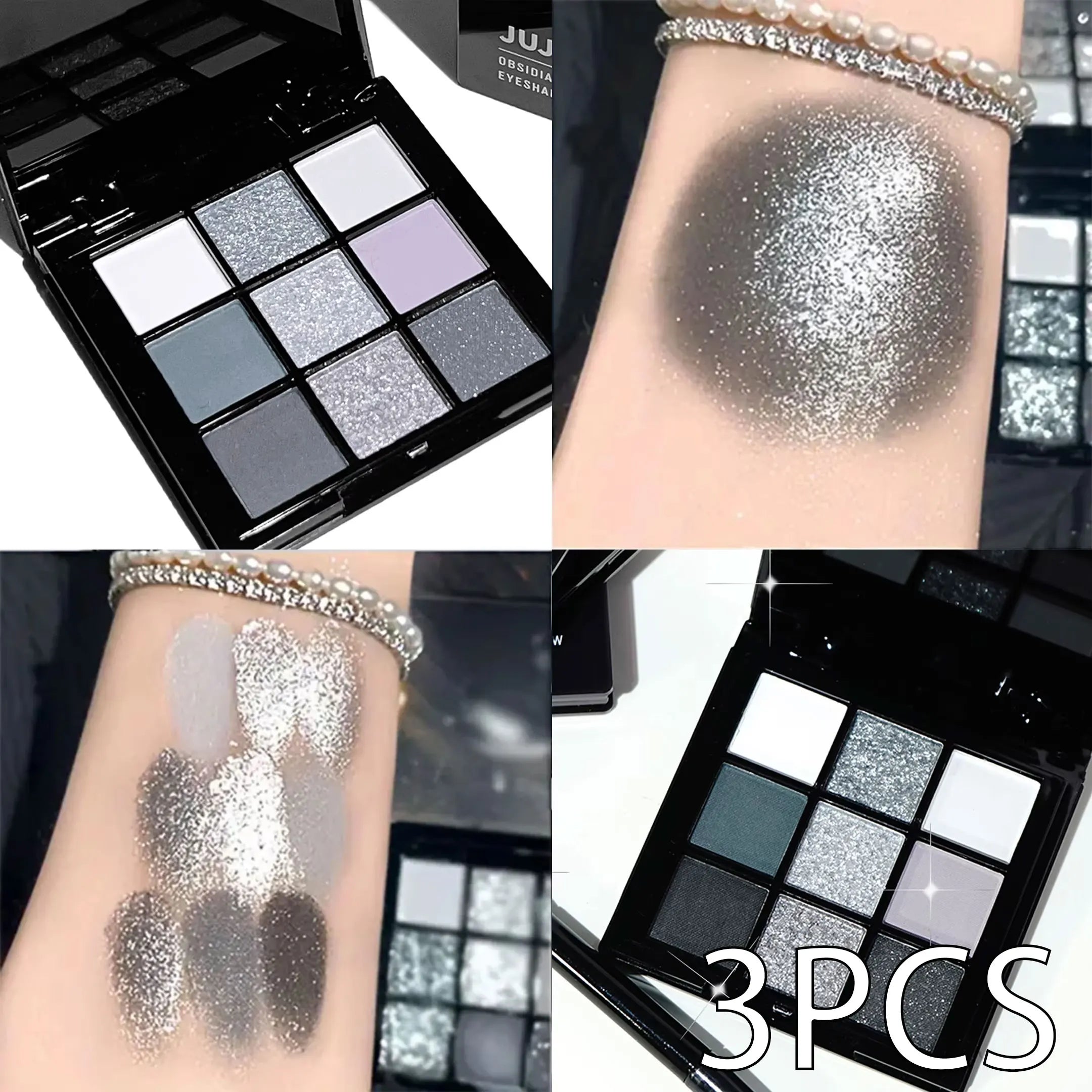 9-Color Eyeshadow Palette Gray-Pink Matte & Pearlescent – BeautyByOla
