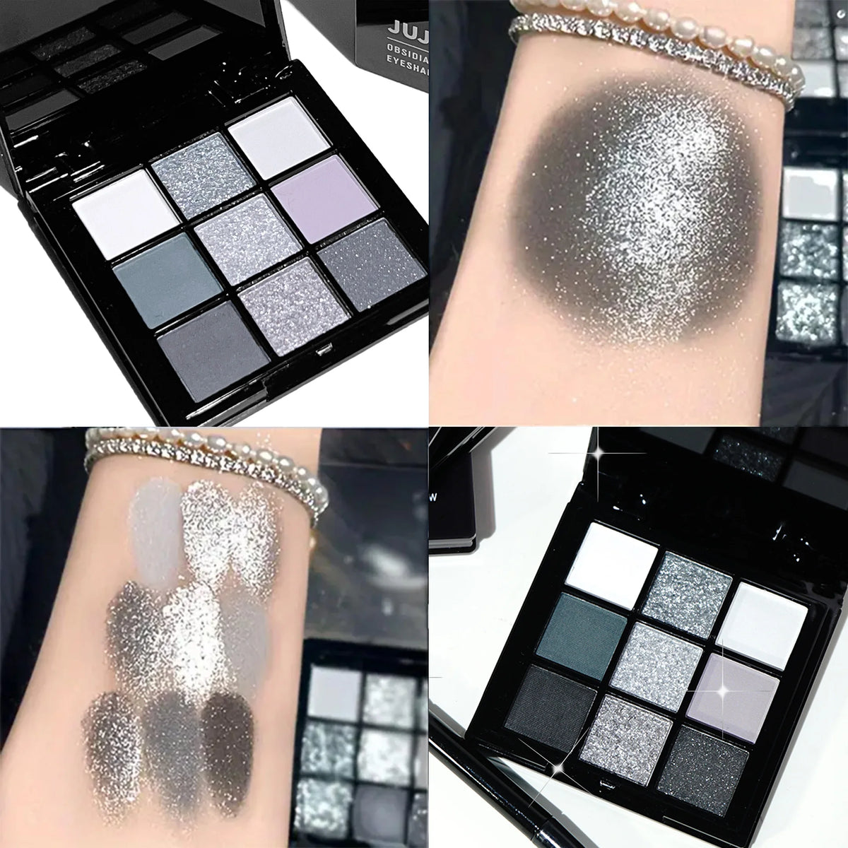 9-Color Eyeshadow Palette Gray-Pink Matte & Pearlescent – BeautyByOla