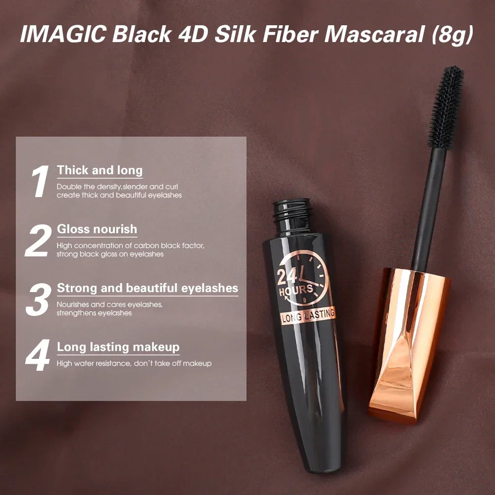 5D Waterproof Mascara Lengthening Black Fiber Eyelashes – BeautyByOla