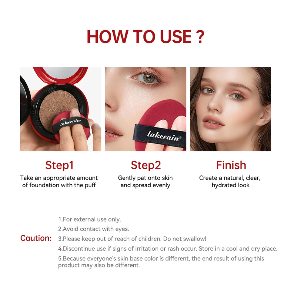 BeautyByOla – Sunscreen Cushion Foundation, Full Coverage, Waterproof & Long-Lasting Concealer Makeup