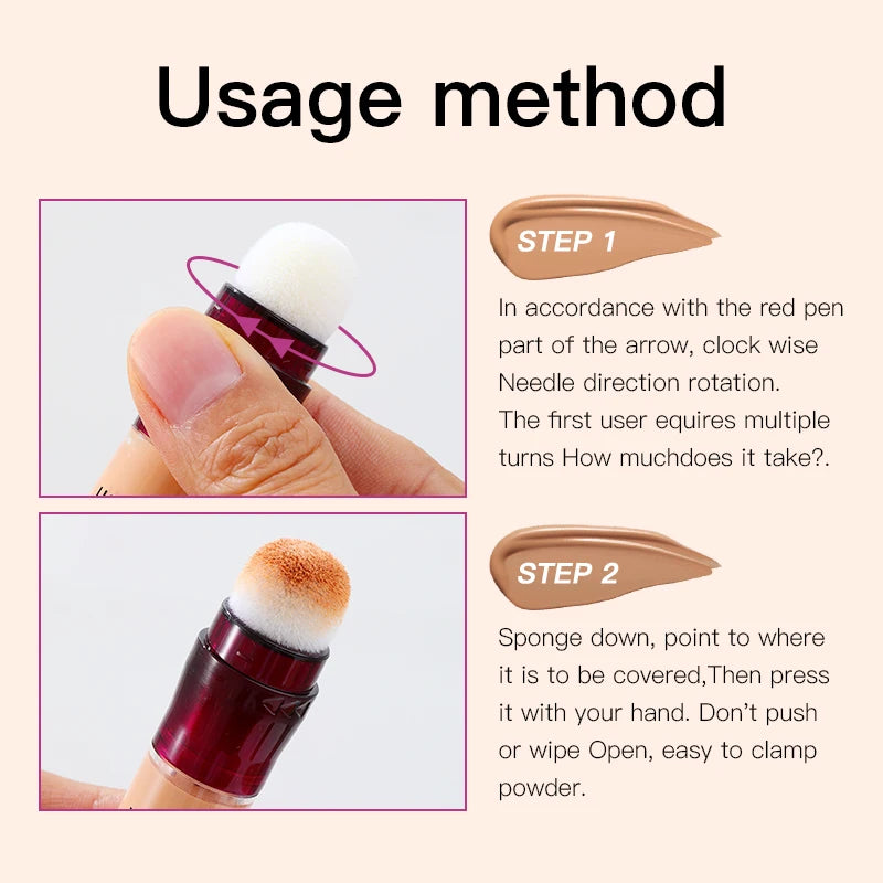 USHAS 12-Color Liquid Concealer with Rotating Sponge Head – BeautyByOla