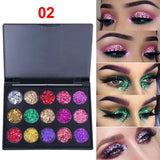 CmaaDu 15-Color Diamond Glitter Eyeshadow Palette Waterproof – BeautyByOla