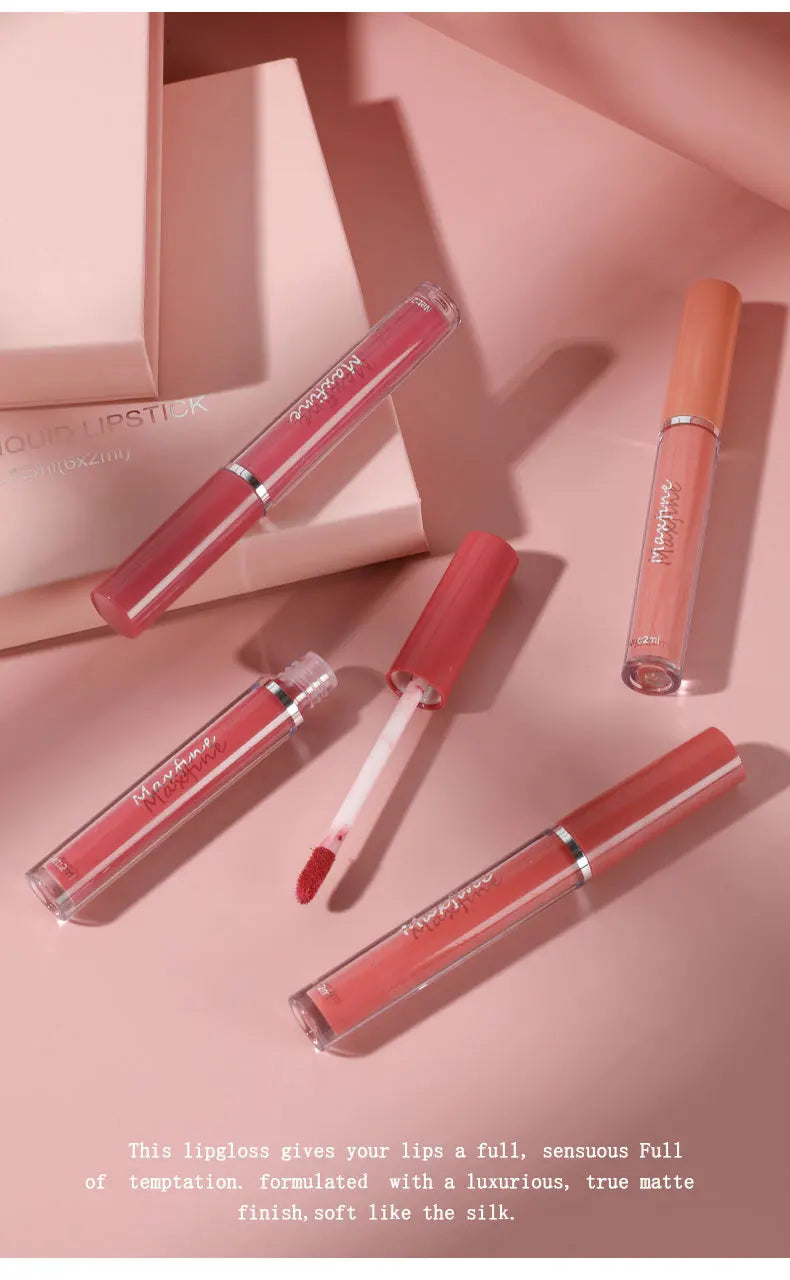 6-Color Matte Lip Gloss Set Long-Lasting Waterproof – BeautyByOla
