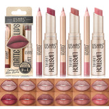 BeautyByOla – USHAS 12-Color Lip Liner & Lipstick Set, Matte, Long-Lasting Nude & Red Shades