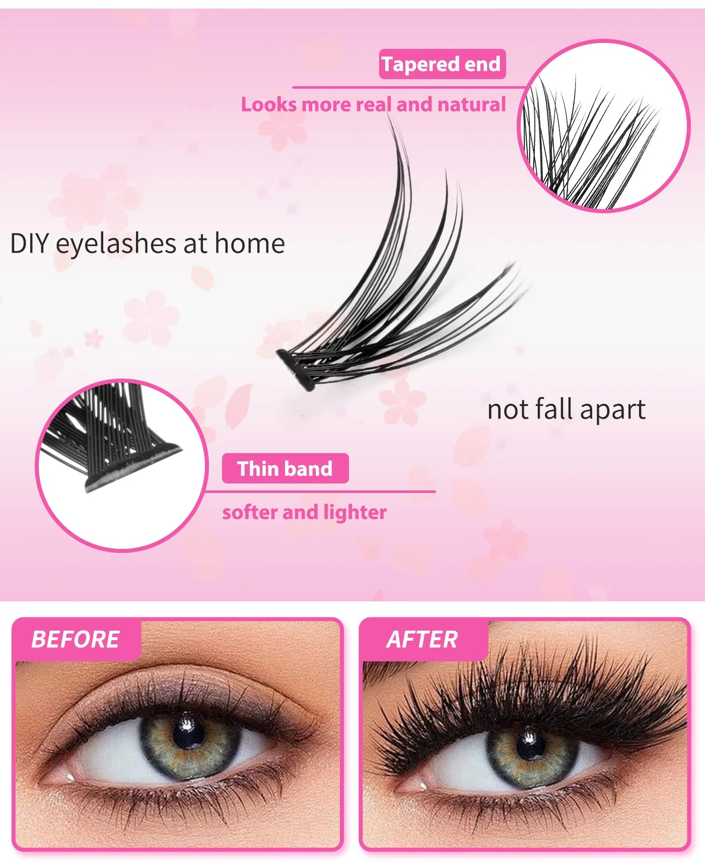 MJ 640pcs Individual Eyelash Extensions Clusters DIY – BeautyByOla