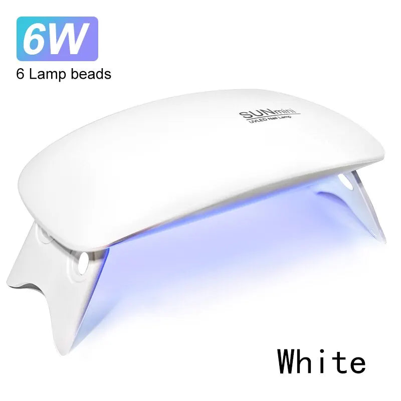 BeautyByOla – 6W Mini Nail Dryer Machine, Portable UV LED Nail Lamp for Gel Polish Drying with USB Cable