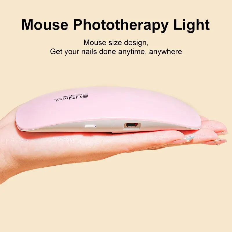 BeautyByOla – 6W Mini Nail Dryer Machine, Portable UV LED Nail Lamp for Gel Polish Drying with USB Cable