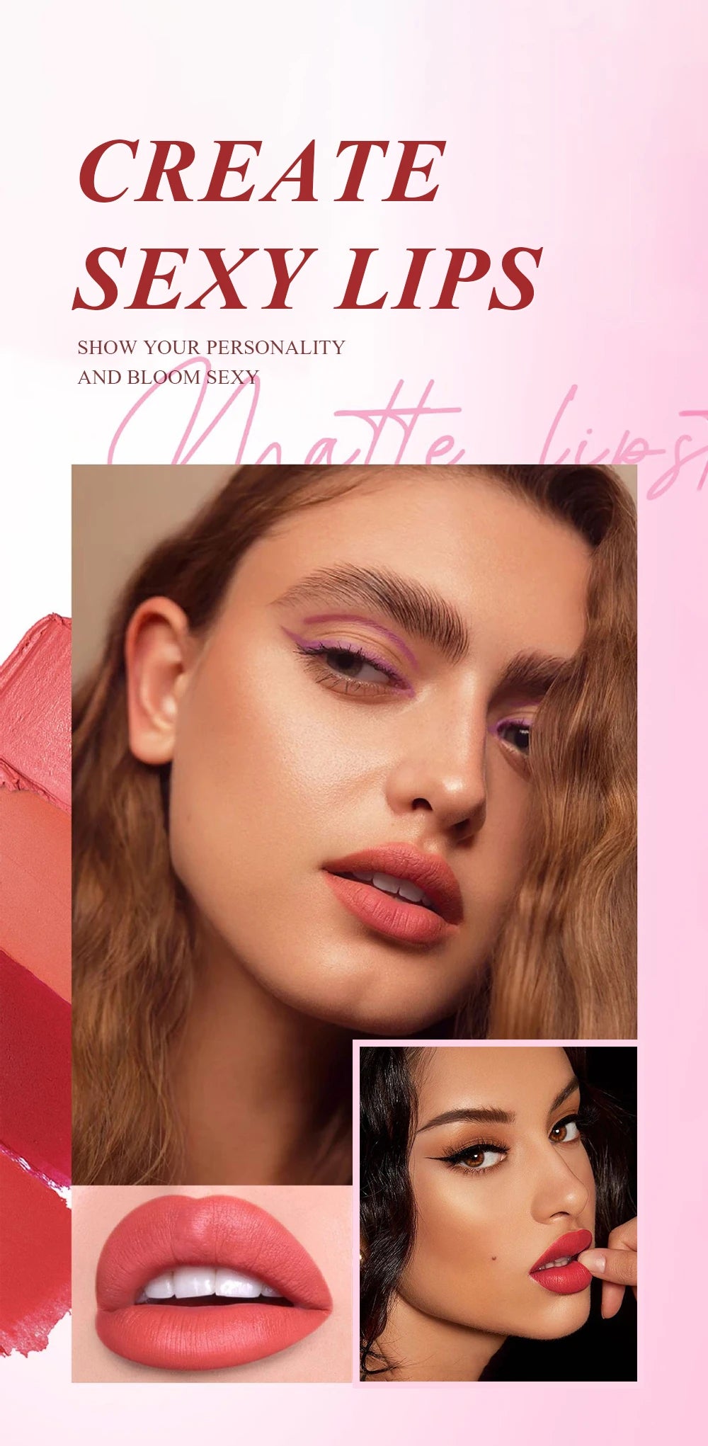 6-Color Gold Tube Matte & Glitter Lipstick Set – BeautyByOla