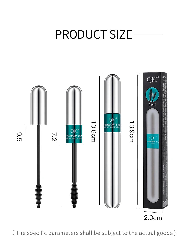 Double 2-in-1 Silk Fiber Mascara Waterproof Lengthening – BeautyByOla