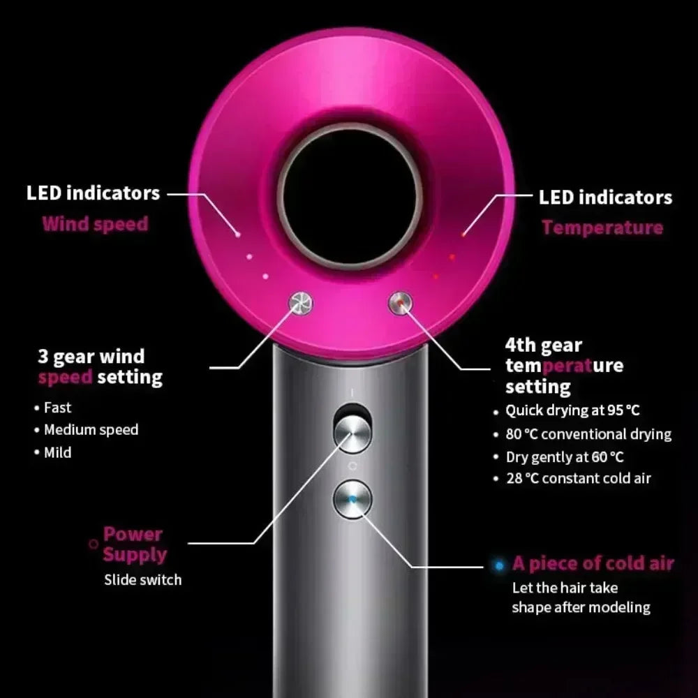BeautyByOla – 5-in-1 Professional Hair Dryer, Hot & Cold Air, Lightweight Thermostatic Styling Tool for Smooth Hair
