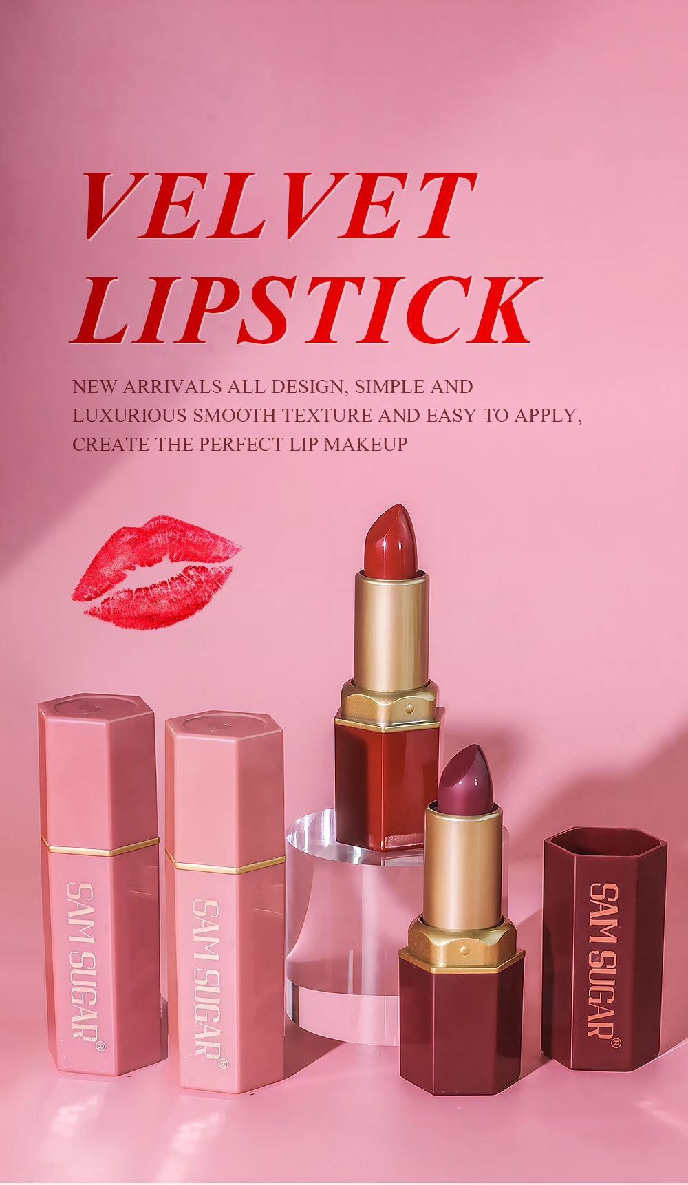 6-Color Gold Tube Matte & Glitter Lipstick Set – BeautyByOla