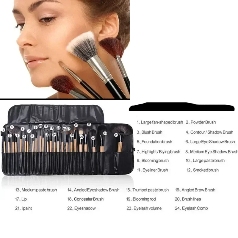 BeautyByOla – Makeup Brush Set with Free Gift Bag & Sponge, Cosmetic Brushes for Eyebrow, Foundation & Eyeshadow
