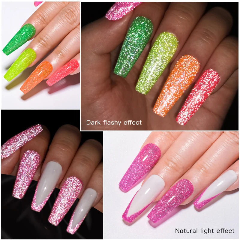 MEET ACROSS 7ml Pink Reflective Gel Nail Polish UV LED – BeautyByOla
