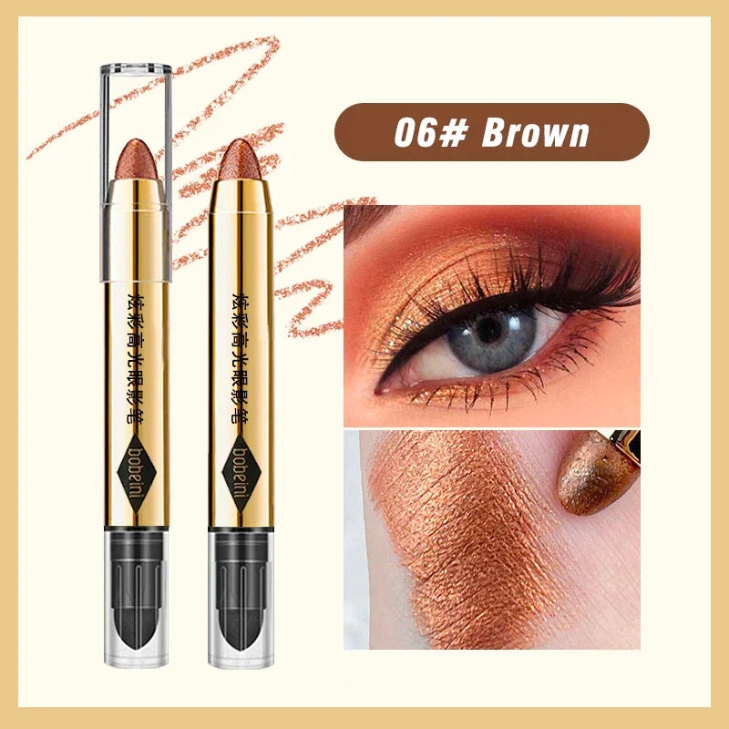 6-Color Double-Ended Eyeshadow Stick Matte & Glitter – BeautyByOla