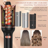 BeautyByOla – Automatic Hair Curler, Ceramic Rotating Air Spin Wand Styler for Effortless Curls