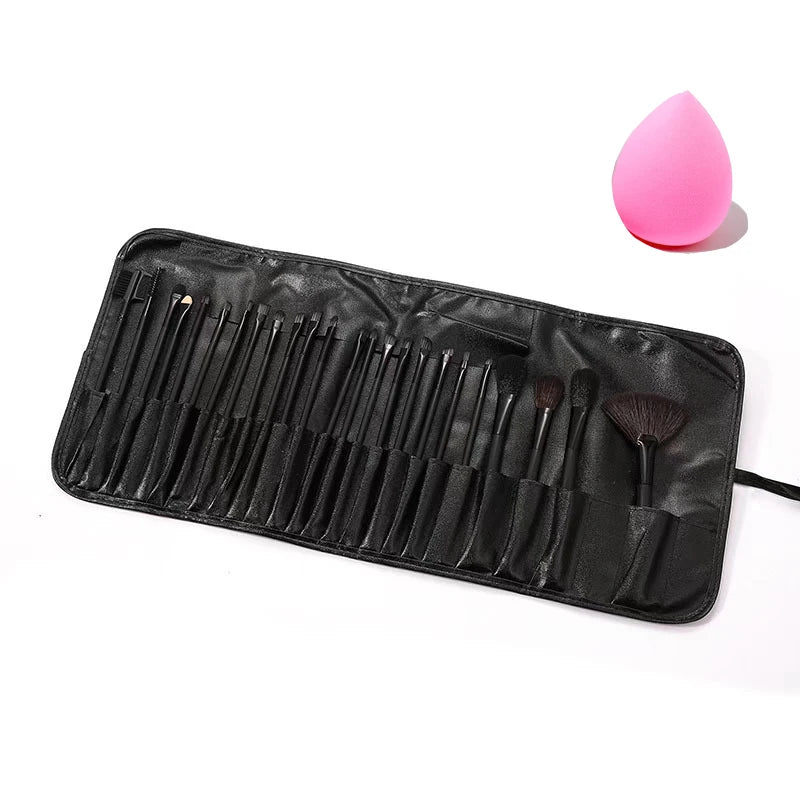 BeautyByOla – Makeup Brush Set with Free Gift Bag & Sponge, Cosmetic Brushes for Eyebrow, Foundation & Eyeshadow