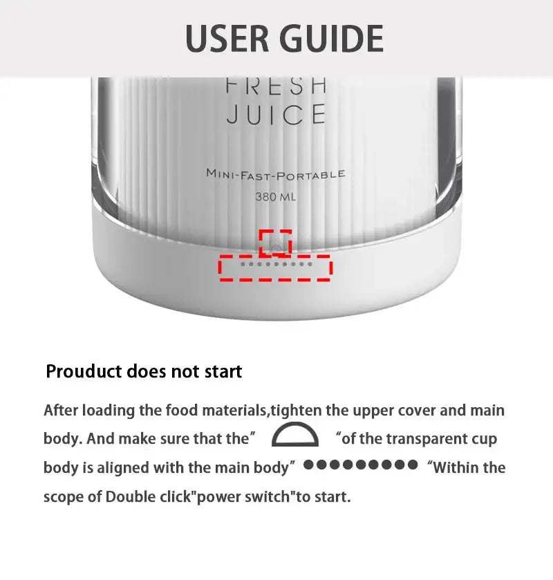 BeautyByOla – Mini Juice Blender, Portable Electric Juicer Bottle, 6 Blades USB Rechargeable Fruit Mixer