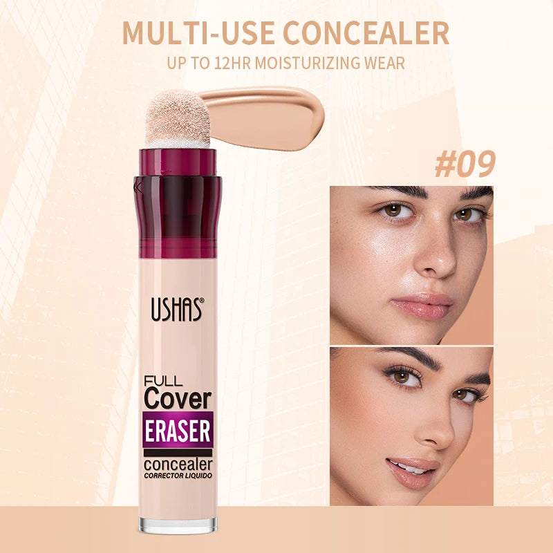USHAS 12-Color Liquid Concealer with Rotating Sponge Head – BeautyByOla