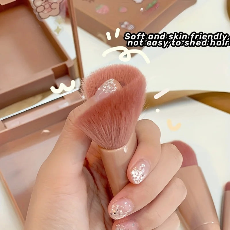 Portable Foldable Travel Makeup Brush Set with Mirror – BeautyByOla