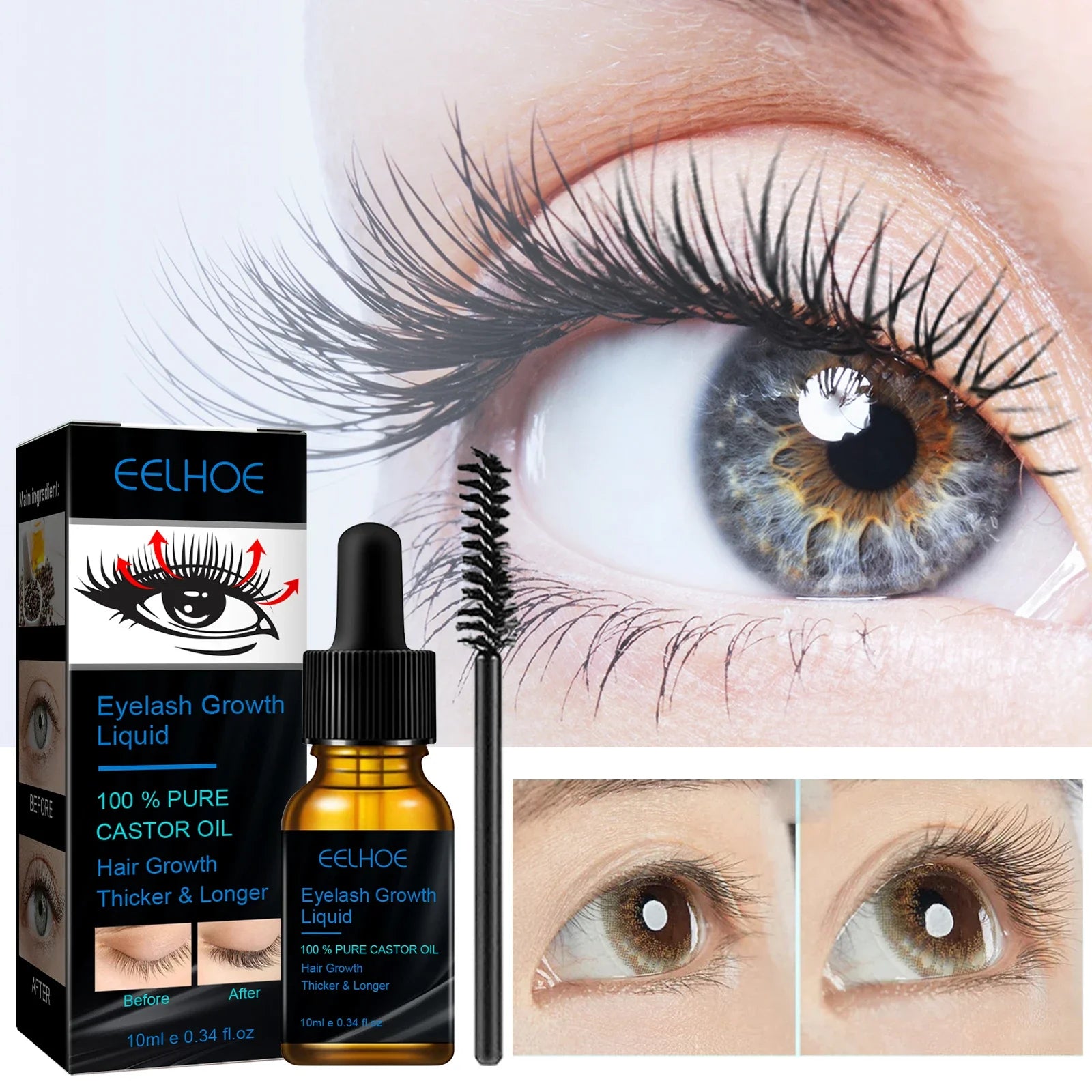 Natural Eyebrow & Eyelash Growth Serum with Castor Oil – BeautyByOla