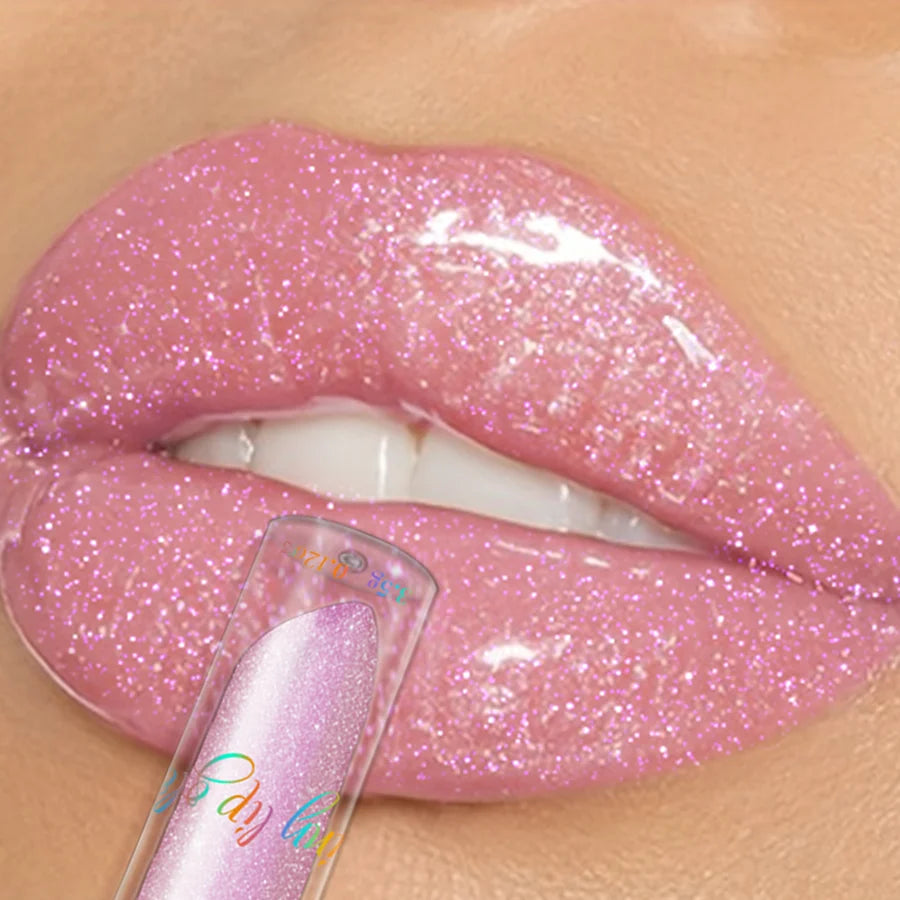 BeautyByOla – 9-Color Moisturizing Diamond Shimmer Lip Gloss, Sparkling Glitter Liquid Lipstick & Pearl Lip Shine