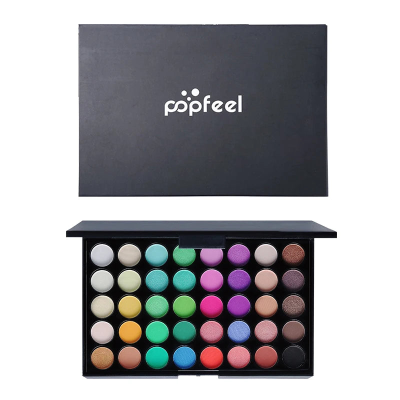 POPFEEL 40-Color Eyeshadow Palette Long-Lasting Brown & Pink – BeautyByOla