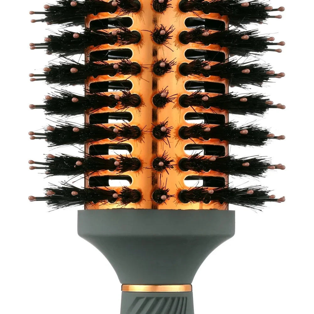 BeautyByOla – Heat 101 Round Brush Blow Dryer, Voluminous Waves & Curls, Frizz Control for All Hair Types