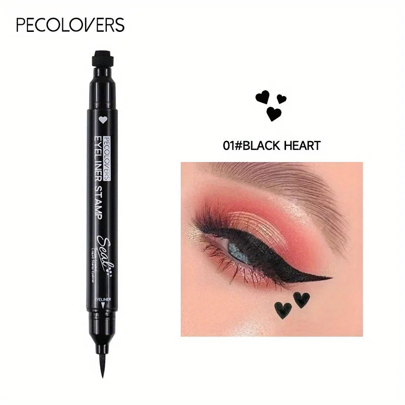 BeautyByOla – 7-Style Eyeliner Stamp Pen, Red & Black Double-Ended Liquid Eyeliner, Fast-Drying & Waterproof