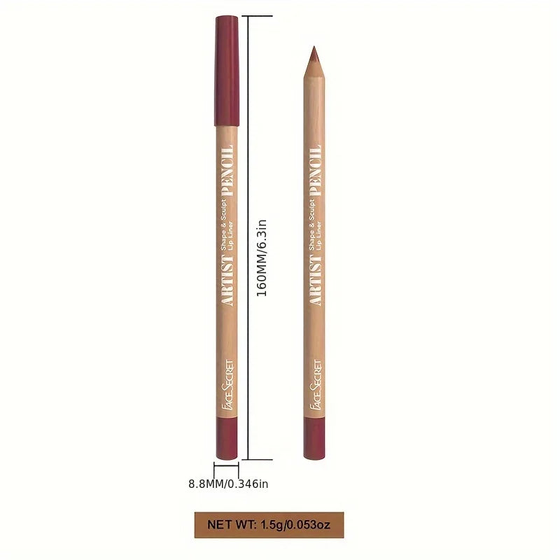 BeautyByOla – 6pcs Velvet Matte Lip Liner Set, Long-Lasting Lip Makeup in Berry, Brown & Pink Shades
