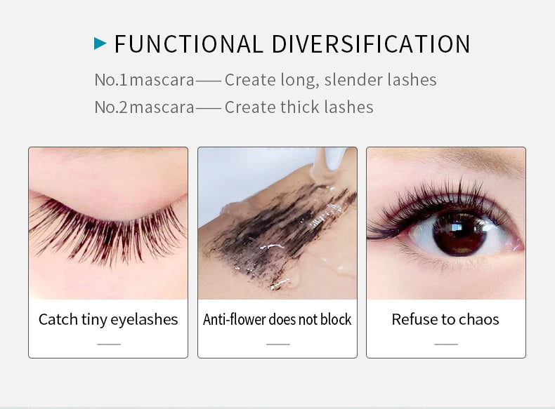 Double 2-in-1 Silk Fiber Mascara Waterproof Lengthening – BeautyByOla