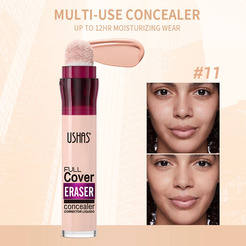 USHAS 12-Color Liquid Concealer with Rotating Sponge Head – BeautyByOla