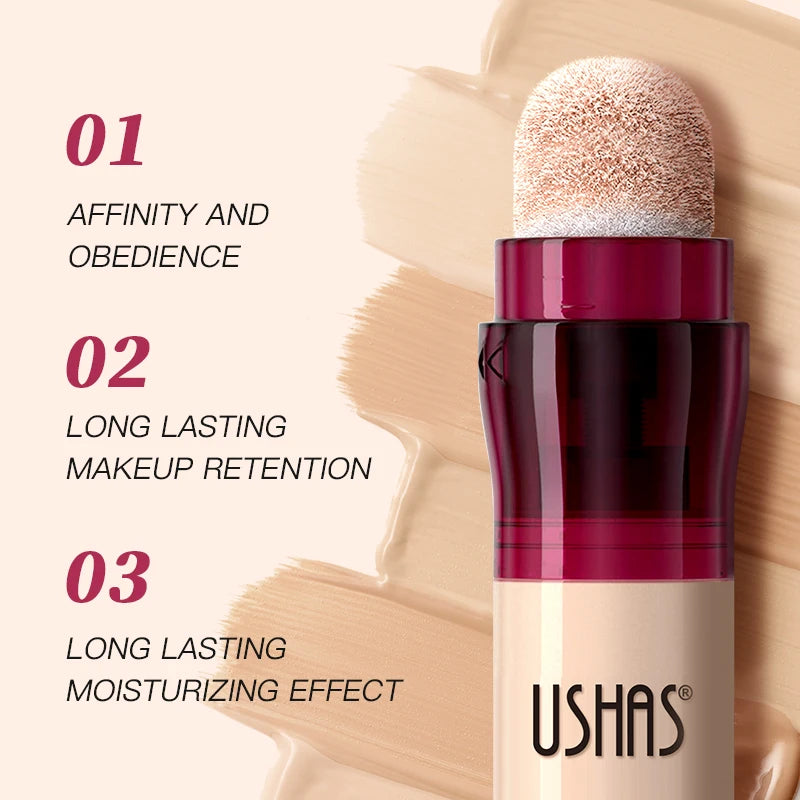 USHAS 12-Color Liquid Concealer with Rotating Sponge Head – BeautyByOla