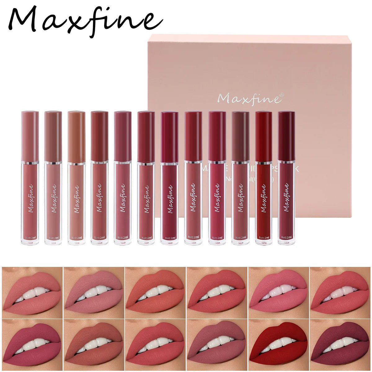 6-Color Matte Lip Gloss Set Long-Lasting Waterproof – BeautyByOla