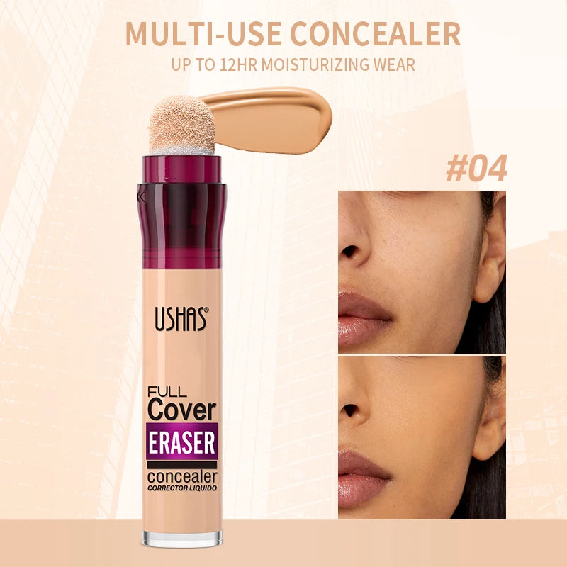 USHAS 12-Color Liquid Concealer with Rotating Sponge Head – BeautyByOla