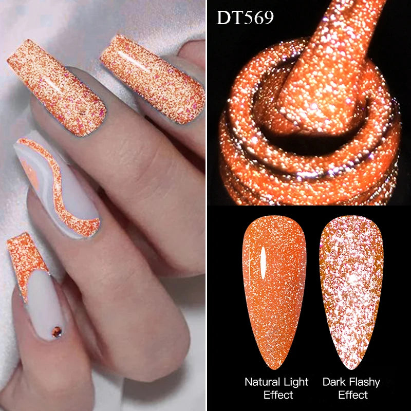 MEET ACROSS 7ml Pink Reflective Gel Nail Polish UV LED – BeautyByOla